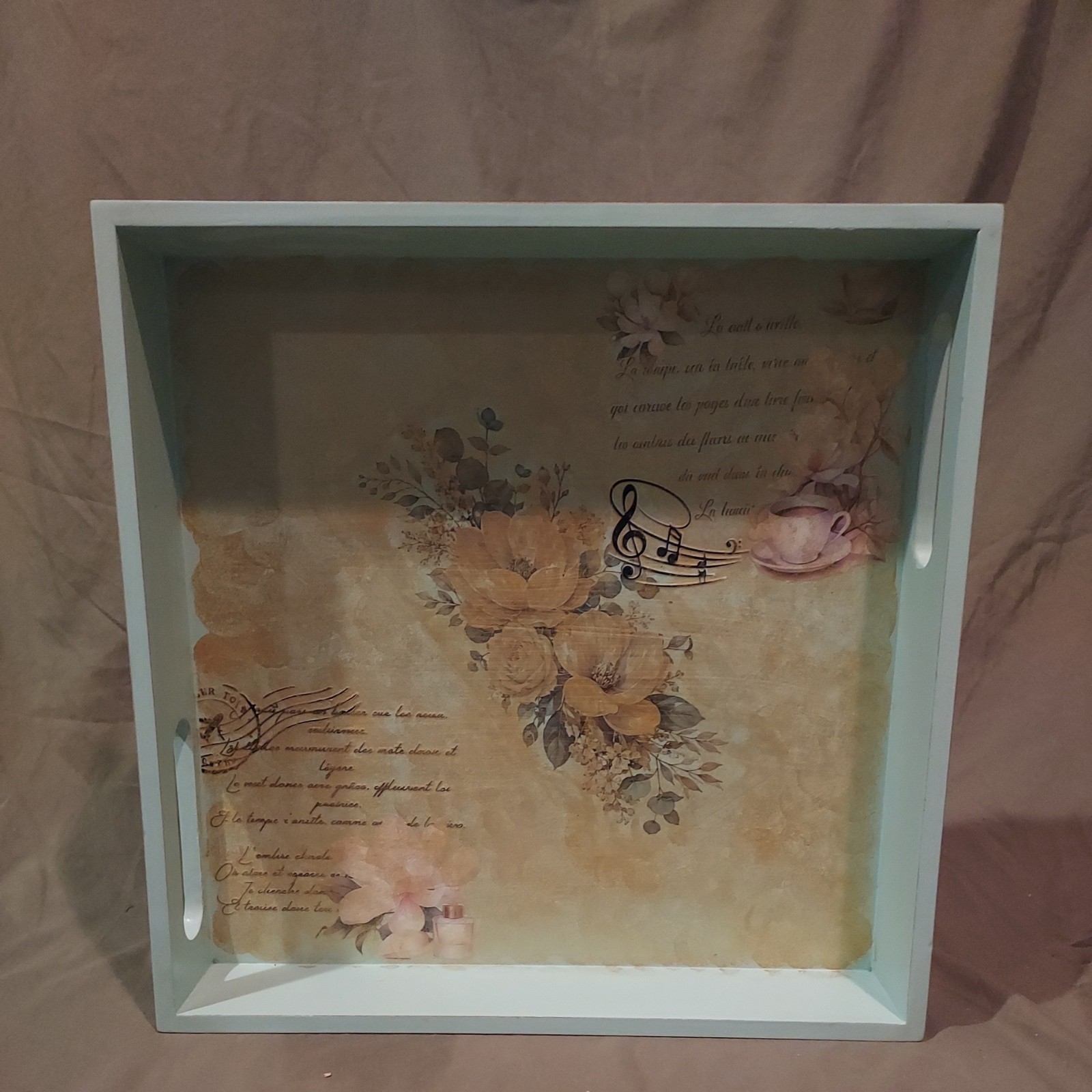 Decorative Floral Shadow Box with Music Notes