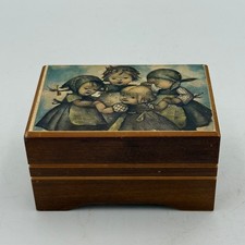 Vintage Reuge Swiss Music Box Raindrops Keep Fallin On My Head Wood Children Lid picture