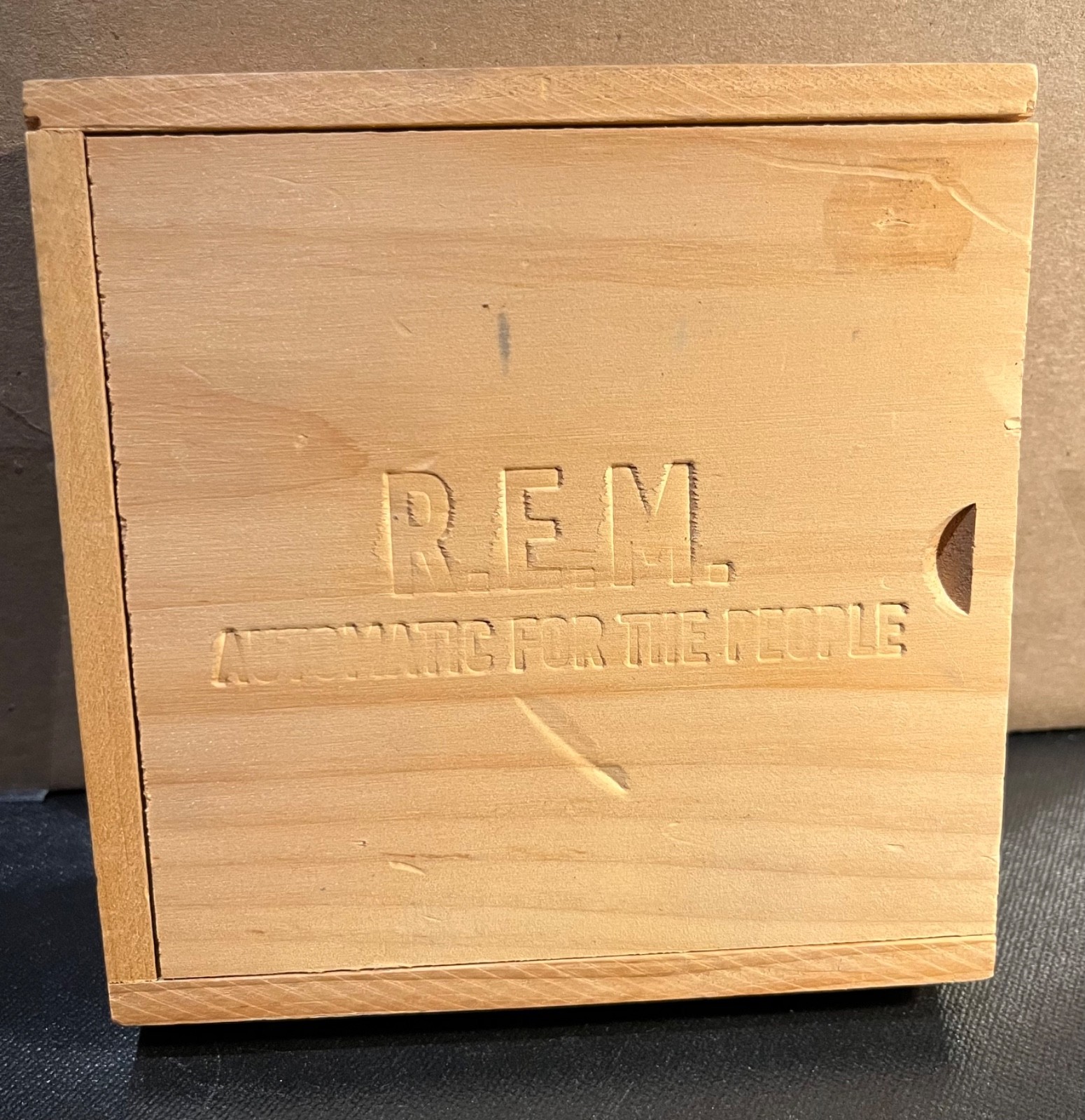 REM Automatic For The People CD in Wooden Box Limited Edition R.E.M. Art Cards.
