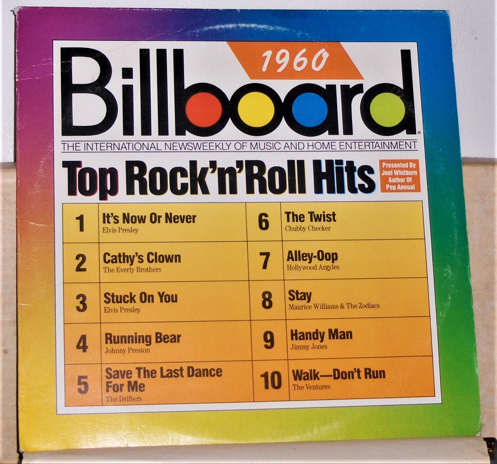1960 Billboard Top Rock N Roll Hits - 1988 LP Record Album - Vinyl Excellent