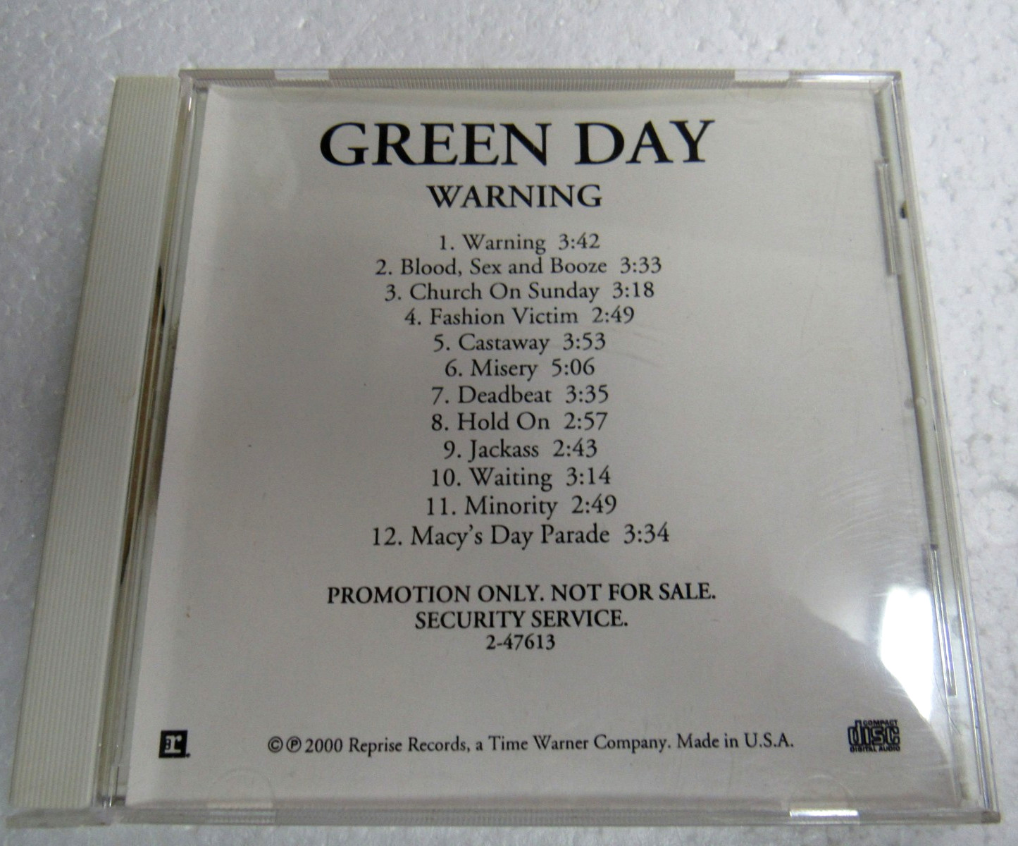 Green Day- Warning- Cd (promo) 2000 Advance Rare