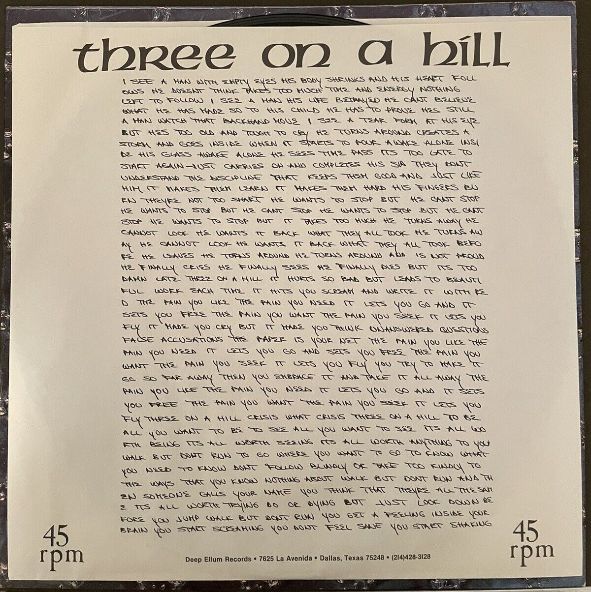 Three On A Hill- Biting On Tin Foil- 12