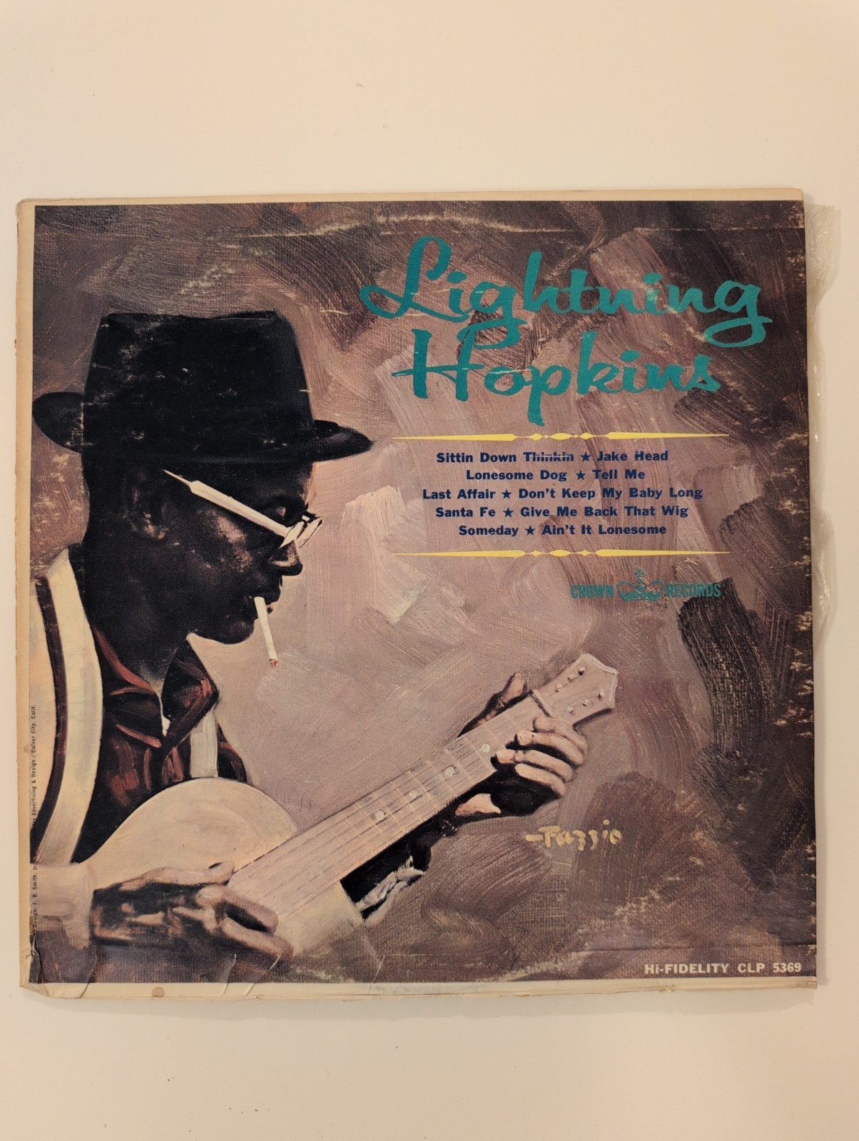 Lightning Hopkins 1963 LP Blues Crown Records CLP-5369 Vtg Pre-owned 