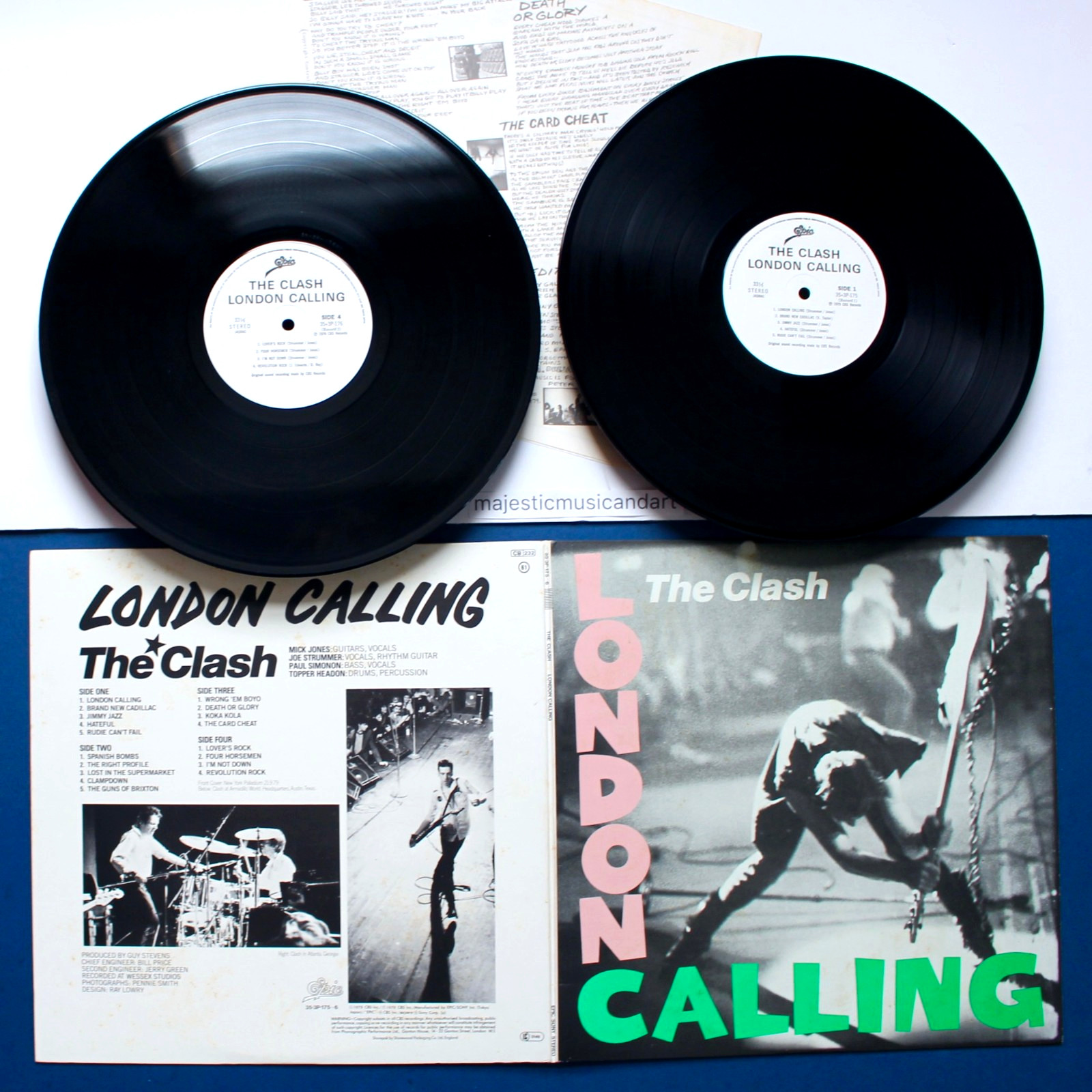 RARE ORIGINAL 1979 WHITE LABEL THE CLASH LONDON CALLING VINYL 2 LP EX RARE