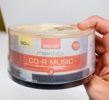 Maxell CD-R Blank Media 30 Pack Spindle Audio Music 32x 80 Minute 700MB Player picture