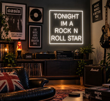 Oasis LIVE 2027 Wall LED Artwork Light - ROCK N ROLL STAR - 60cm x 60cm picture