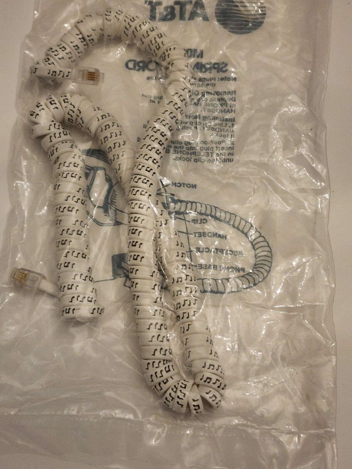 ORIGINAL NOS AT&T  MUSIC NOTE Telephone Phone Cord  Spring Cord Vintage sealed