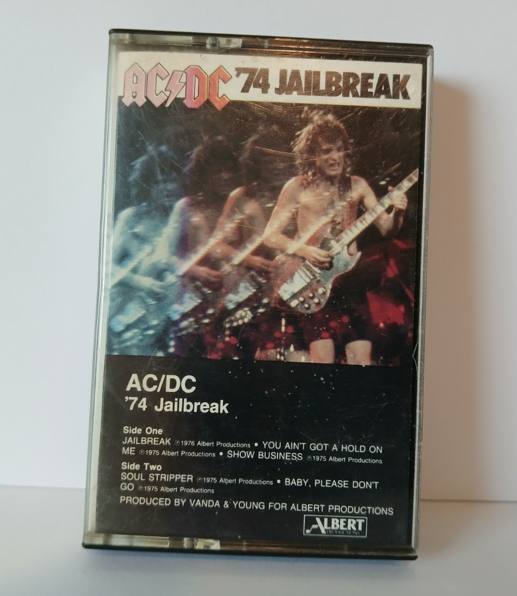 AC/DC \'74 Jailbreak cassette tape Atlantic 1984 tested