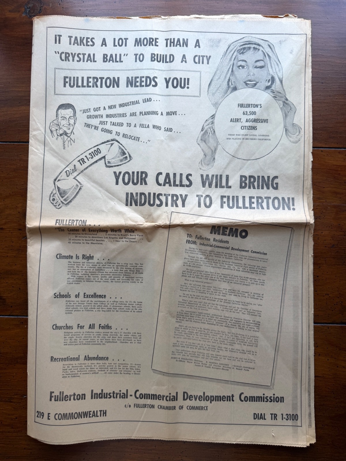1962 Fullerton News Tribune Newspaper Leo Fender Guitars Pre-CBS Hunts Food