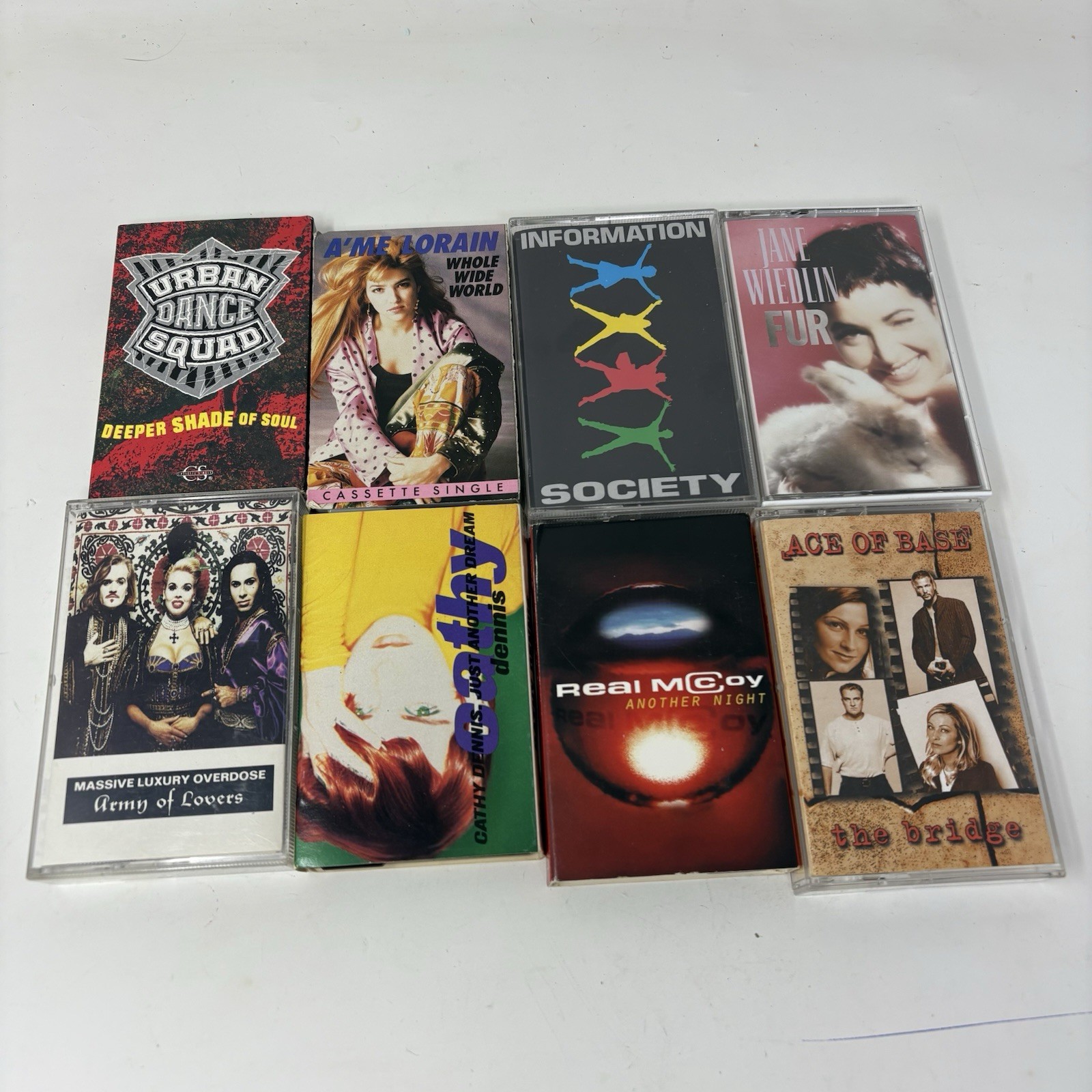 Lot 8 Vintage Cassette Tapes Ace of Base Real McCoy Information Society 90s Pop