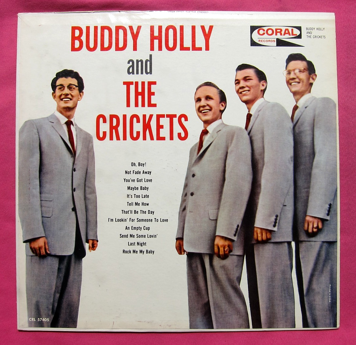 BUDDY HOLLY and THE CRICKETS - Mono Vinyl LP - Coral 57405 - maroon labels
