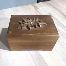 Vintage MAPSA Swiss Movement Wood Music Box Hand Carved Edelweiss Working picture