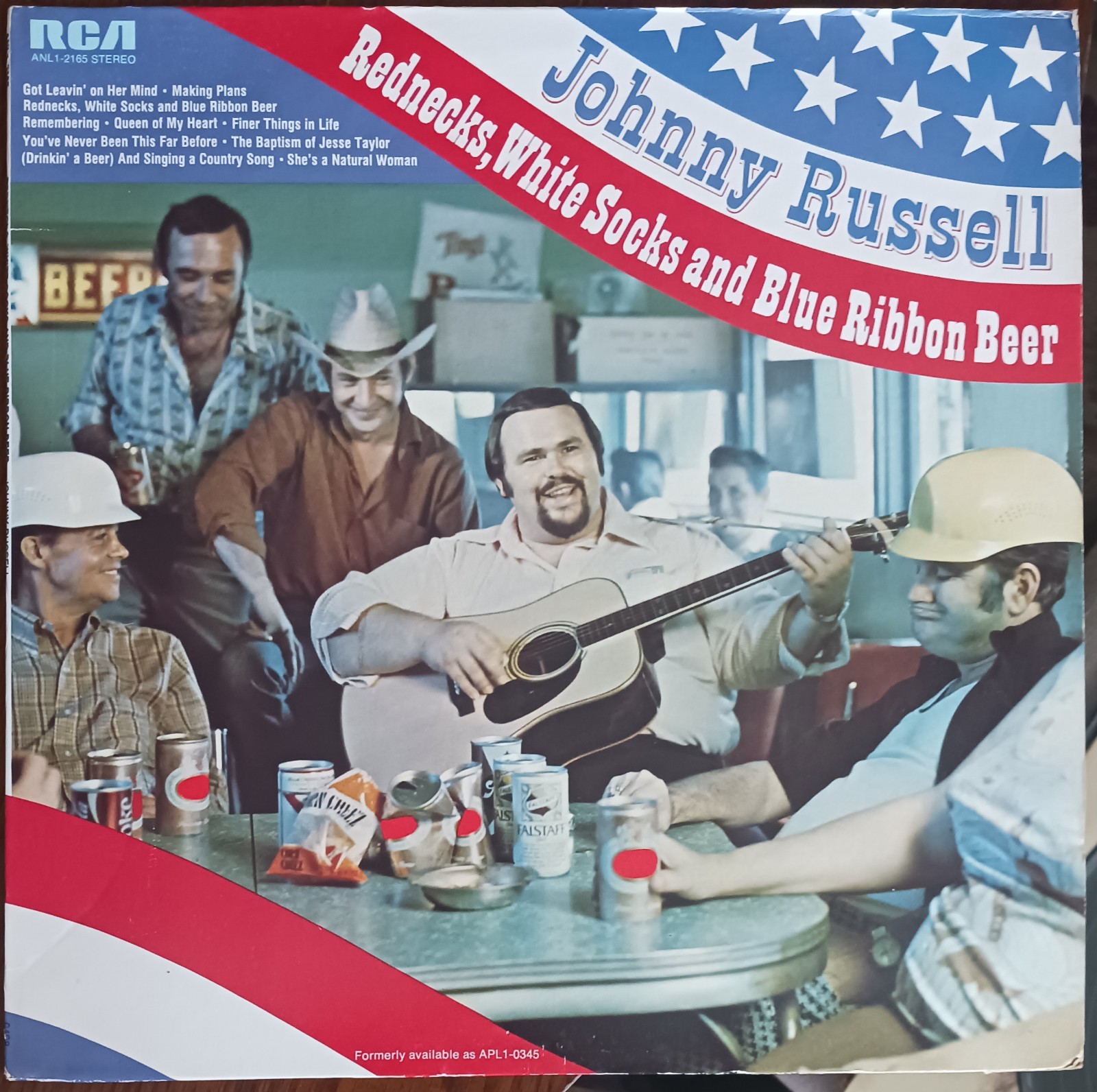 JOHNNY RUSSELL - REDNECKS, WHITE SOCKS & BLUE RIBBON BEER - 1973 LP - (VG/VG)