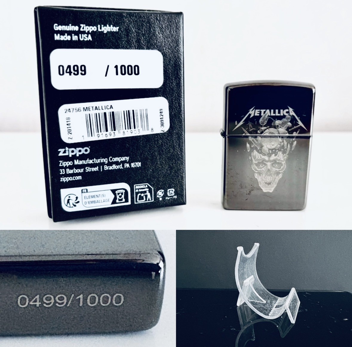 Metallica ZIPPO Pop Up Shop Store Lighter #499/1000 M72,no sphere foil las vegas