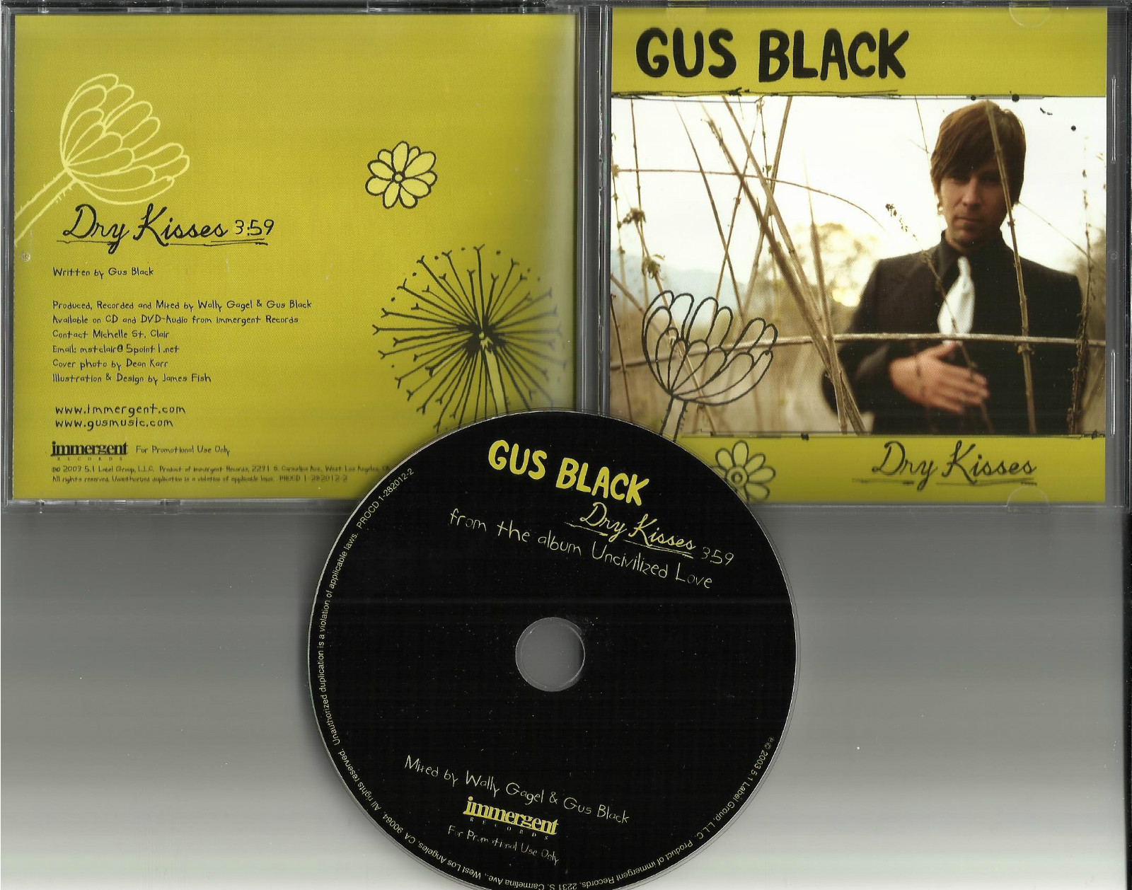 GUS BLACK Dry Kisses ULTRA RARE 2003 USA PROMO DJ CD Single PROCD1282012 MINT