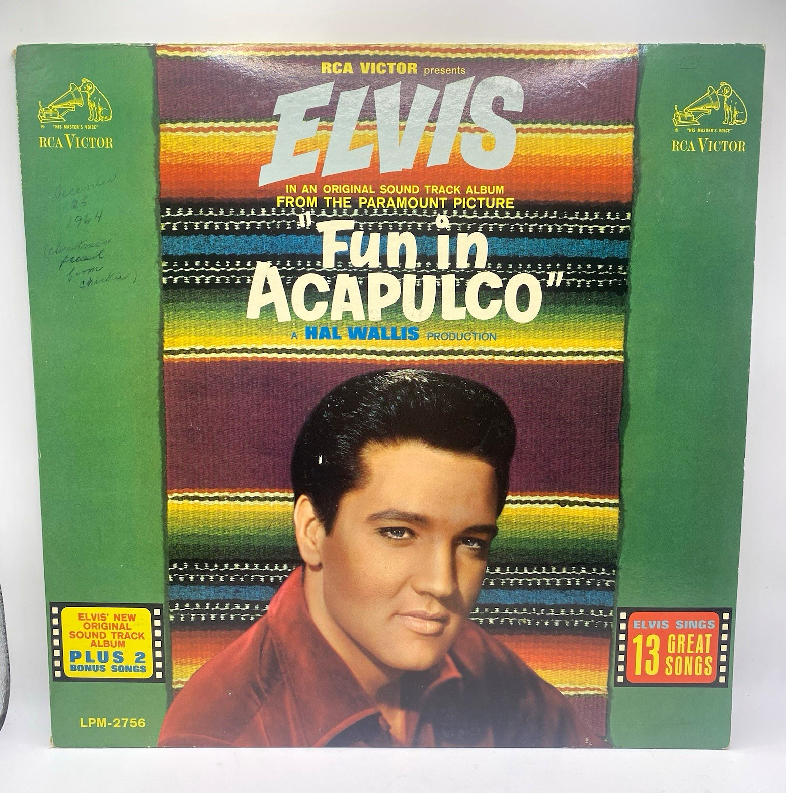 Elvis Presley Fun in Acapulco LPM-2756 Mono RCA Victor 1964 White Logo LP Vinyl