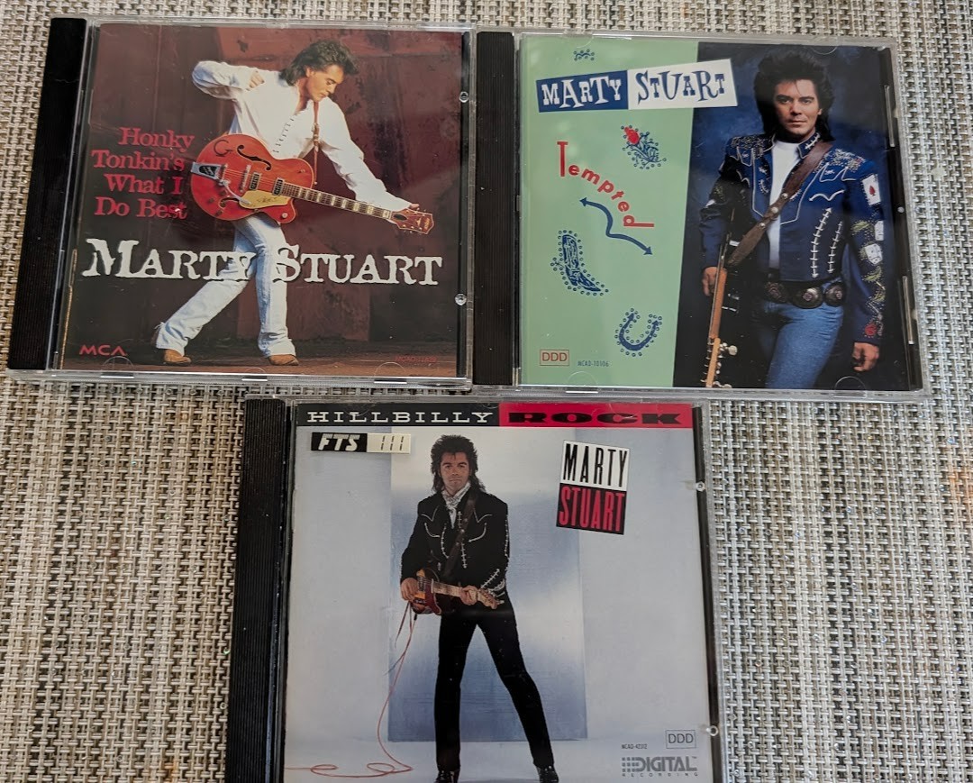MARTY STUART 3 CD Lot - Hillbilly Rock, Tempted, Honky Tonkin's What I Do Best