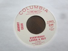 VINTAGE JOHNNY CASH 45 PROMO - EVERYBODY LOVES A NUT  SIDES A & B HTF RED VINYL picture