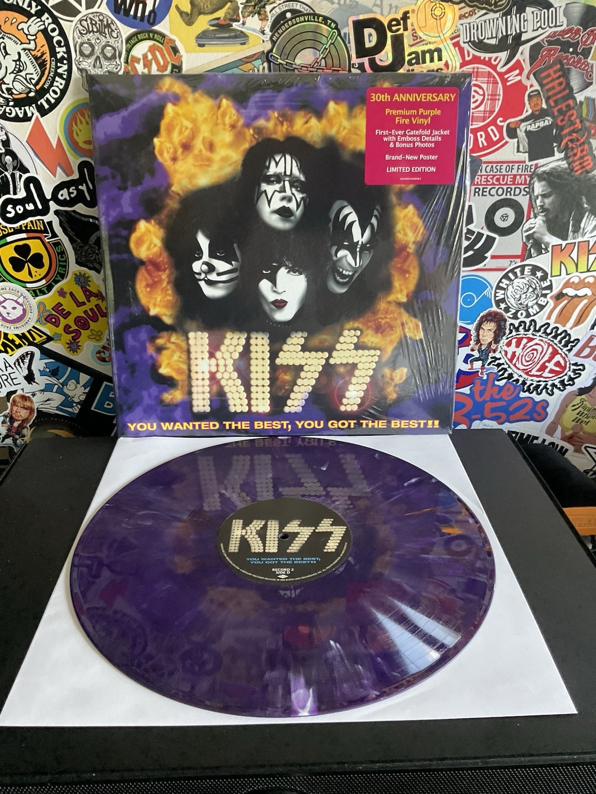 KISS You Wanted The Best You Got The Best 2LP VG++ PURPLE FIRE VINYL W/HYPE