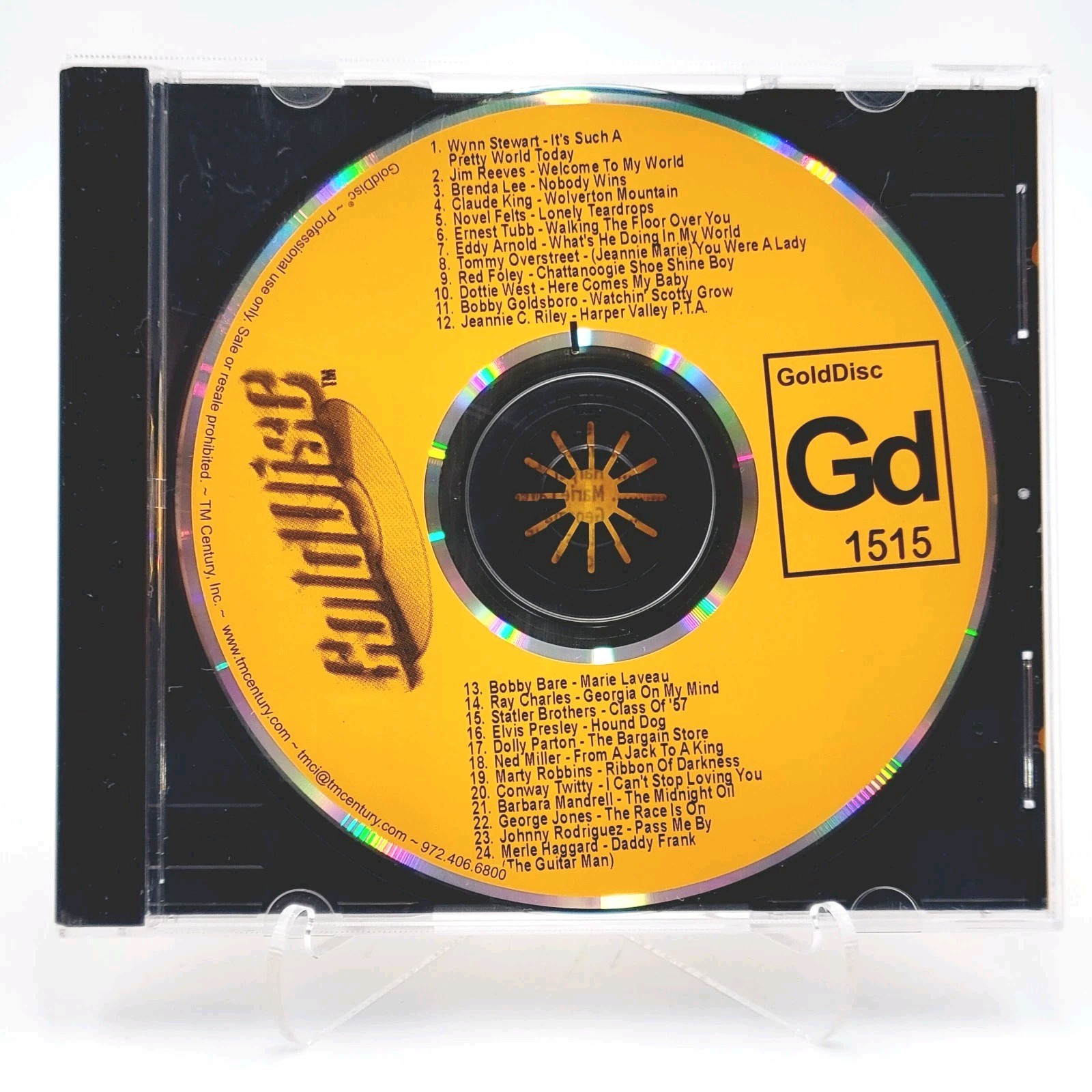 #1515 TM Century GoldDisc Radio CD Ray Charles Elvis Dolly Haggard Twitty Jones