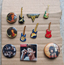 Music Mixed Lot Pinback Buttons & Guitar Lapel Pins U2 Bono Musician picture