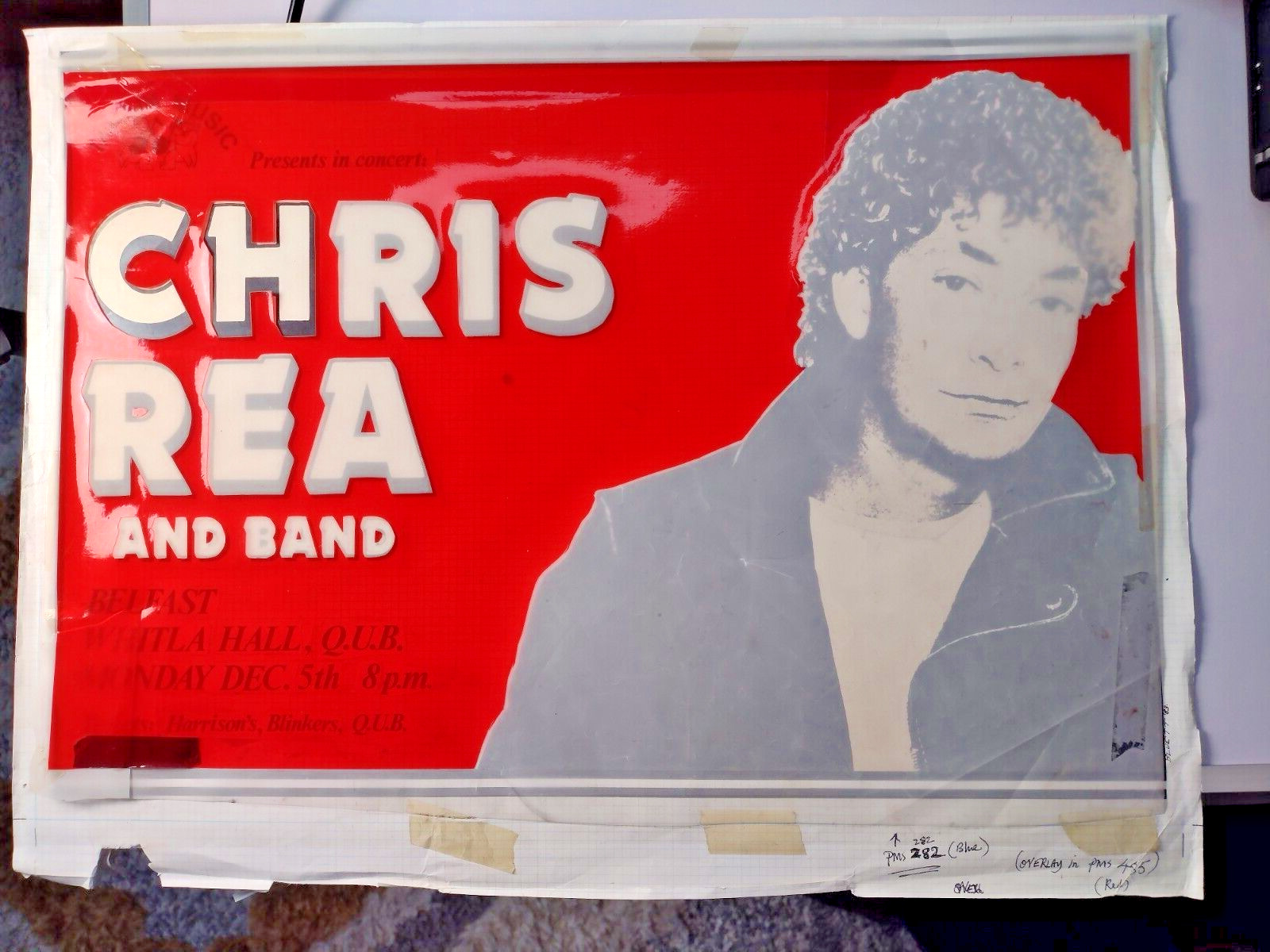 Chris Rea Gig poster 1983 ultra rare one off unreleased Draught rarity vintage