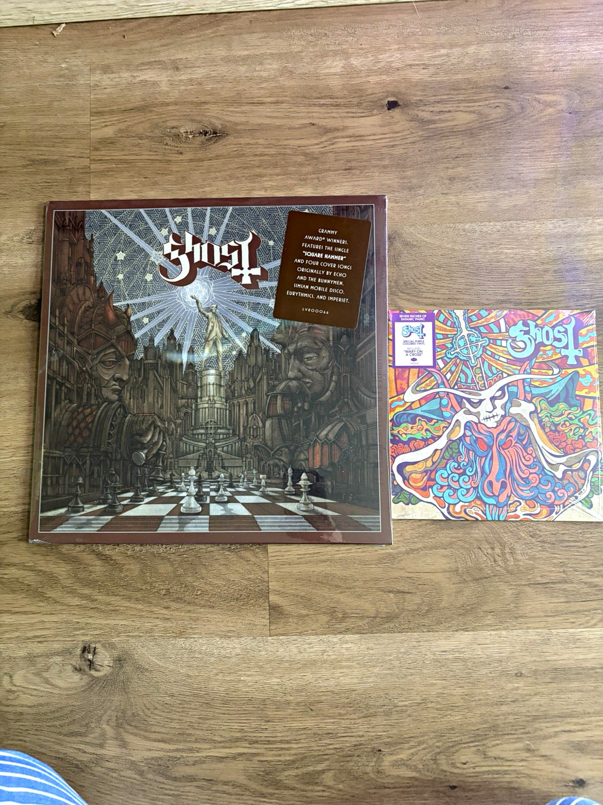 Ghost Popestar and SEVEN INCHES OF SATANIC PANIC KISS THE GO GOAT vinyl record