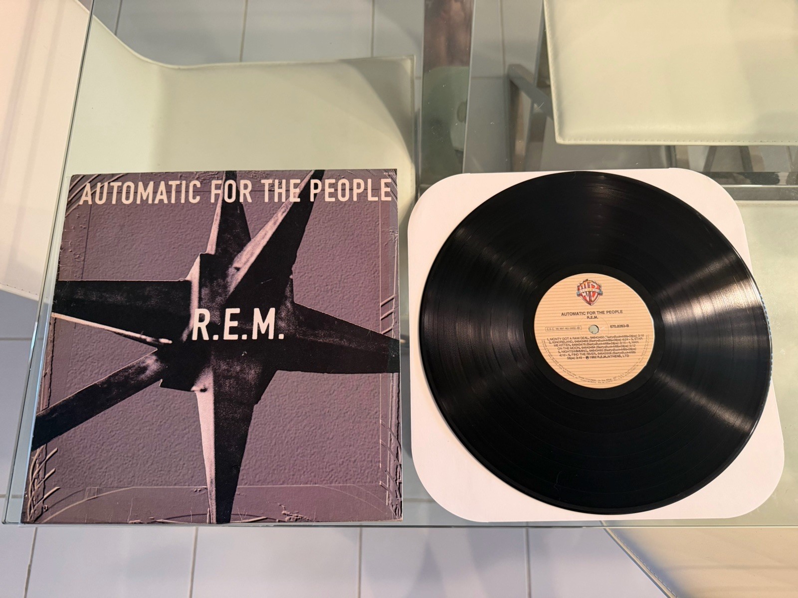 R.E.M. – Automatic For The People Vinyl Record FIRST 1st Pressing 1992 REM EX