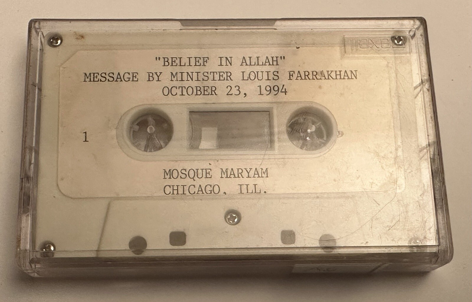 Louis Farrakhan 2 Cassette BELIEF IN ALLAH 10-23-94 Speech  Rare #6