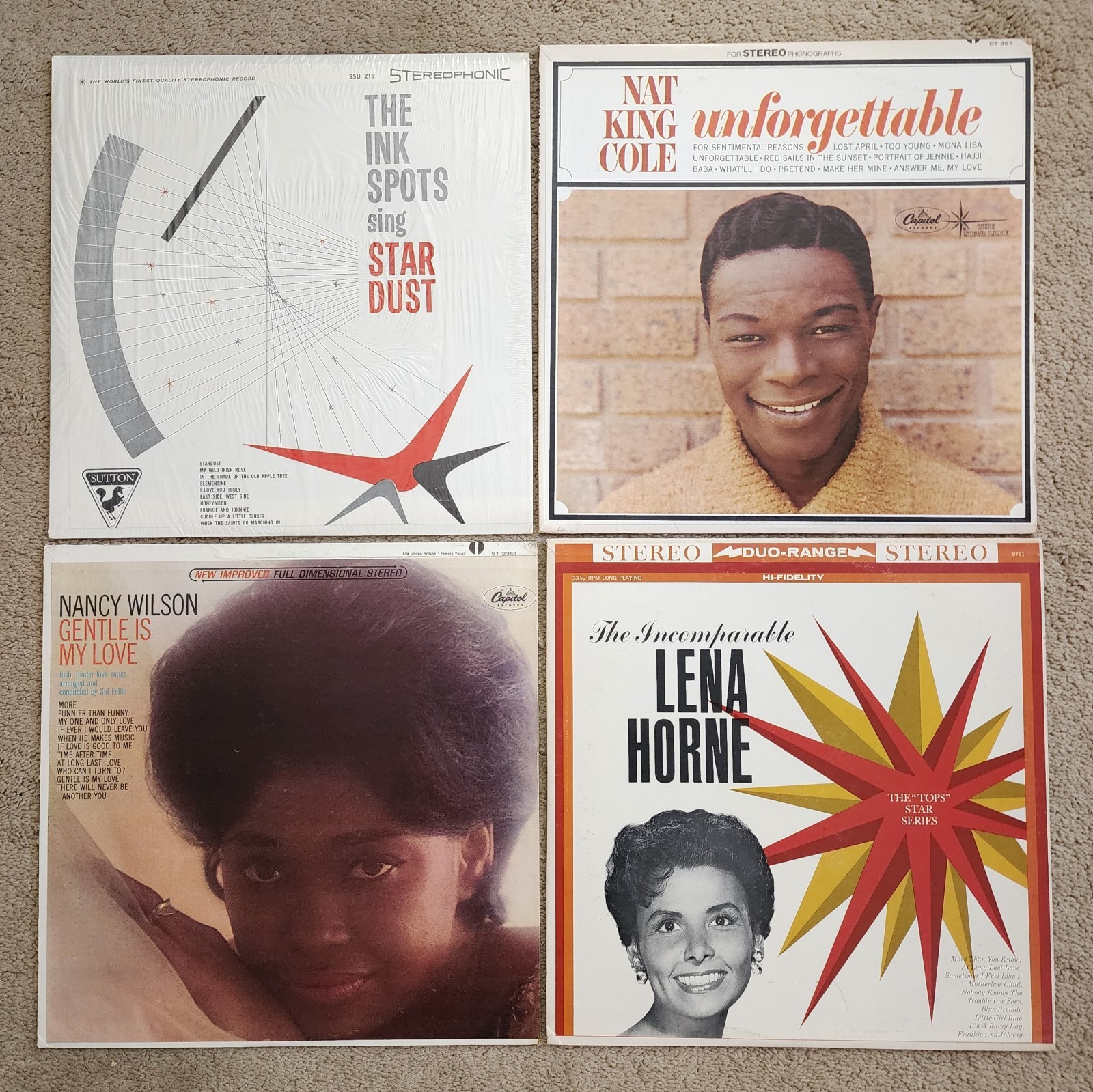 VINTAGE VOCAL JAZZ 4LP LOT Ink Spots/Nat King Cole/Nancy Wilson/Horne VG+