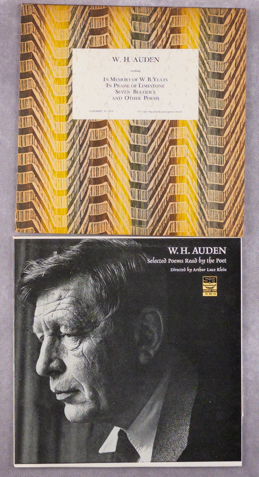 2 ALBUM LOT W.H. AUDEN Reading From His Works TC 1019 & Selected Poems SA 999-HS