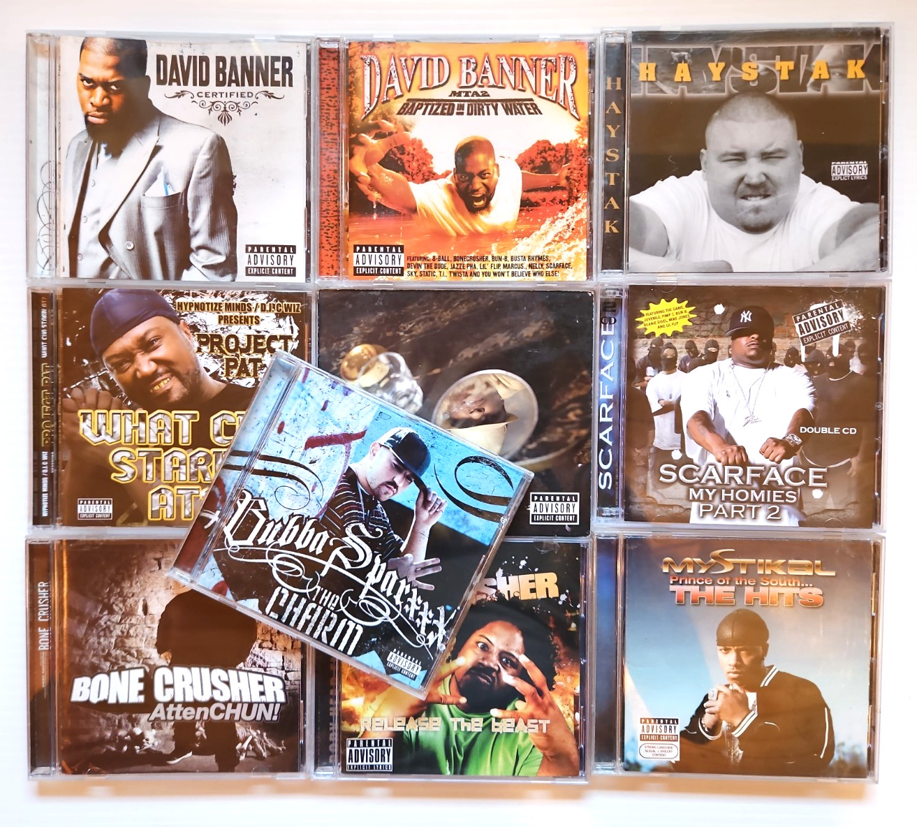 Southern Rap CD Lot 10 Memphis Project Pat Scarface David Banner Mystikal Bubba
