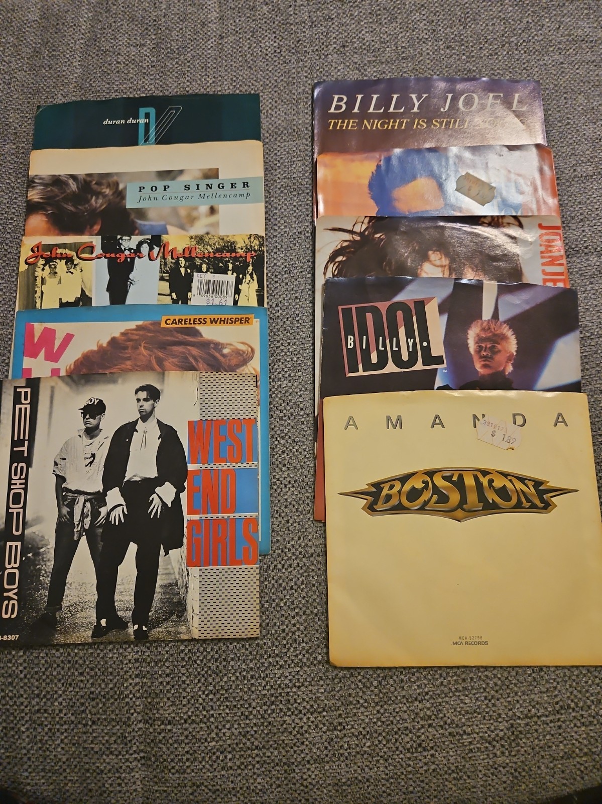 Pet Shop Boys, Wham, Billy Idol, Boston, John Cougar 5 More vinyl 45 records lot
