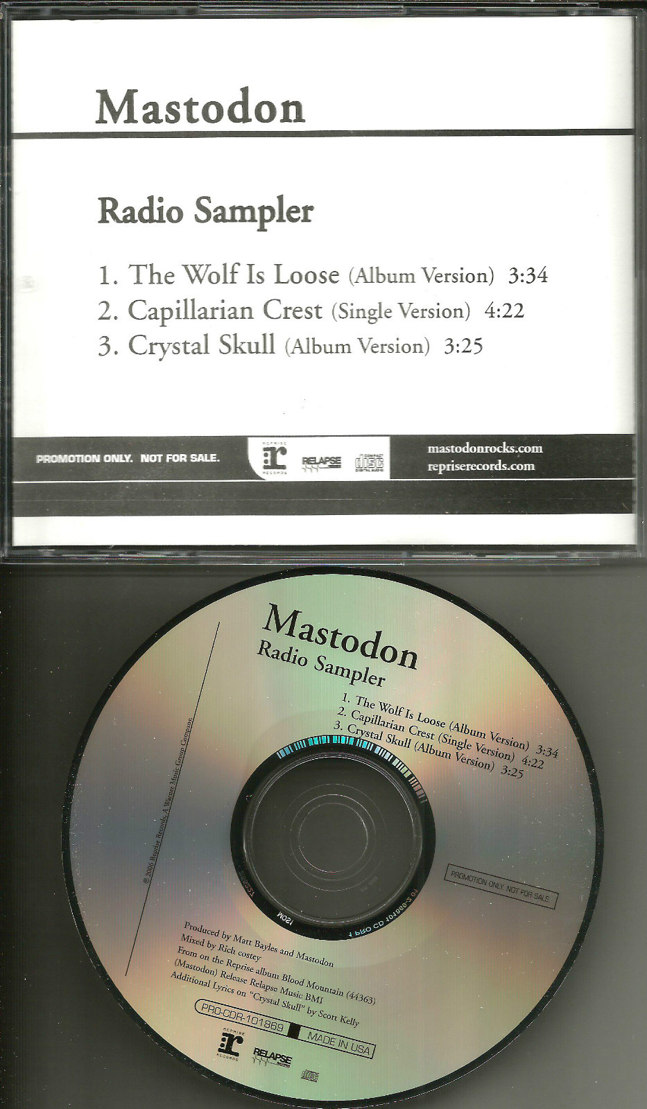 MASTODON Radio Sampler 3TRX  w/RARE SINGLE Version 2006 USA PROMO dj CD Single 