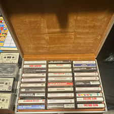 briefcase with cassettes and more old vintage cassettes picture