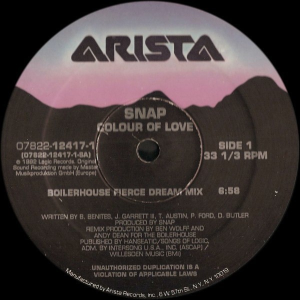 Snap, Colour Of Love, (12\