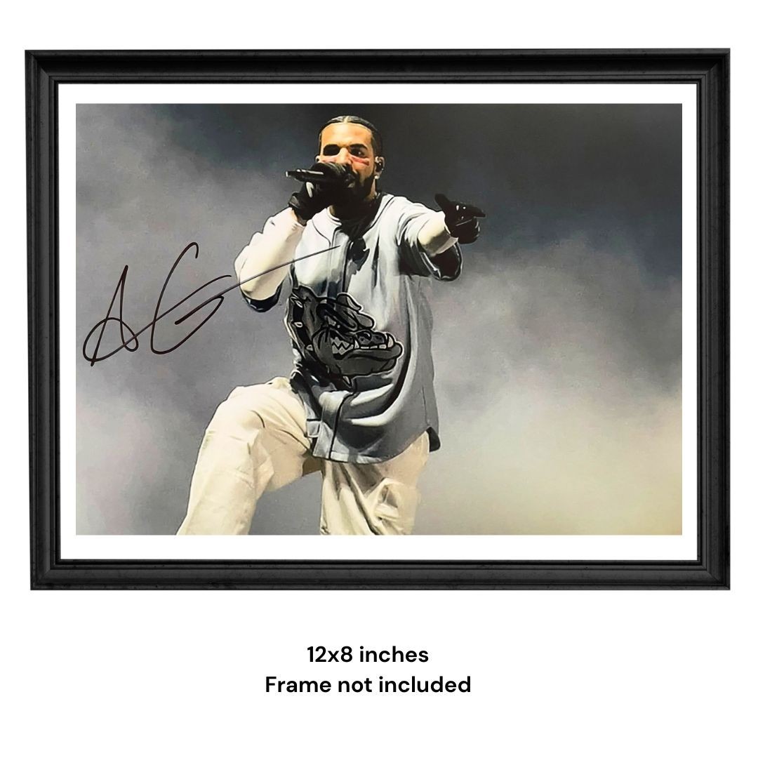 Aubrey Drake Graham Hand Signed Canadian Rapper Photo 12x8 + COA & PSA Approved