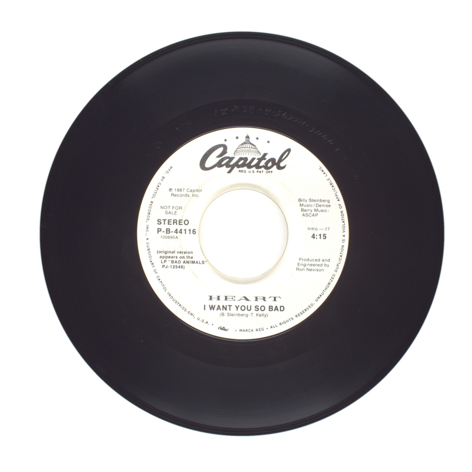 Heart - I Want You So Bad - Vinyl Record 45 RPM 7\
