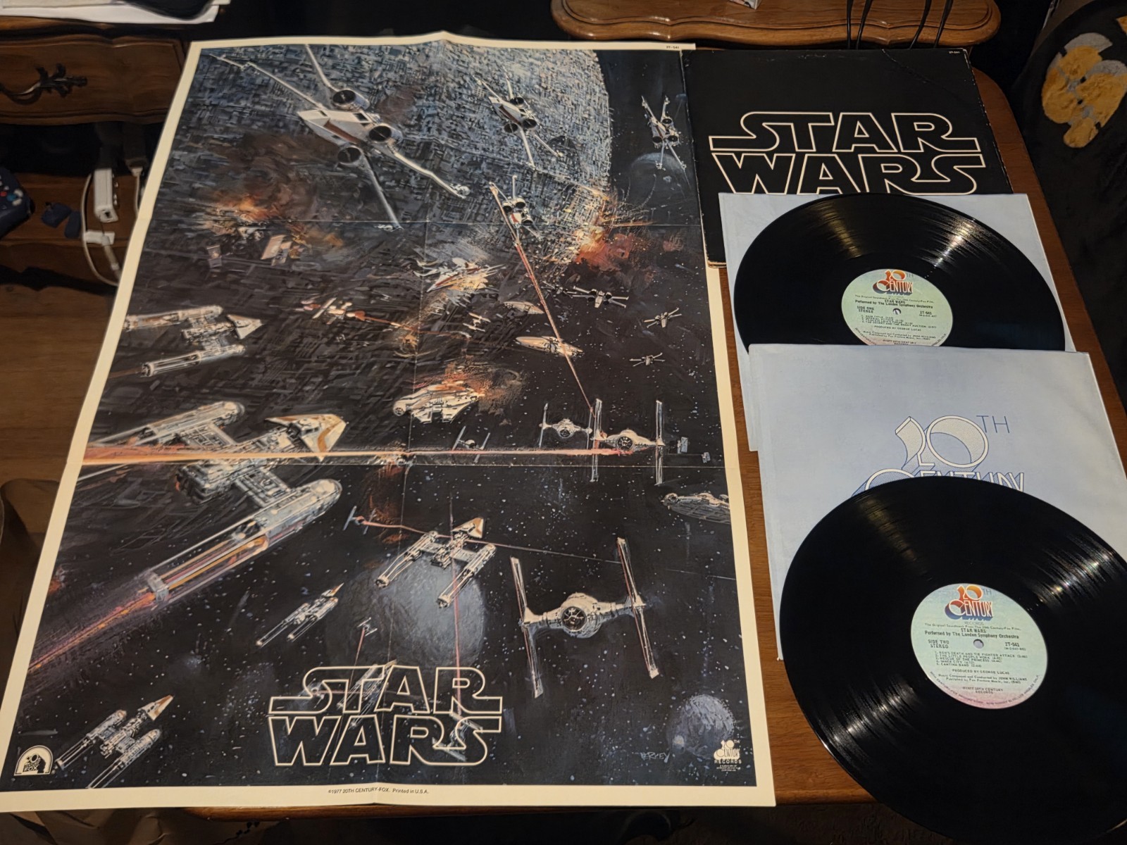 STAR WARS 1977 Vinyl COMPLETE OST 2T-541 TML Audiophile 1st Pressing Poster EX