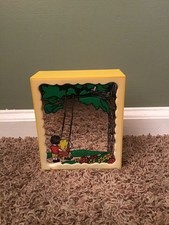 Vintage 1970’s Music Playing Mirror Yellow Works 6.5” X 5.5” picture