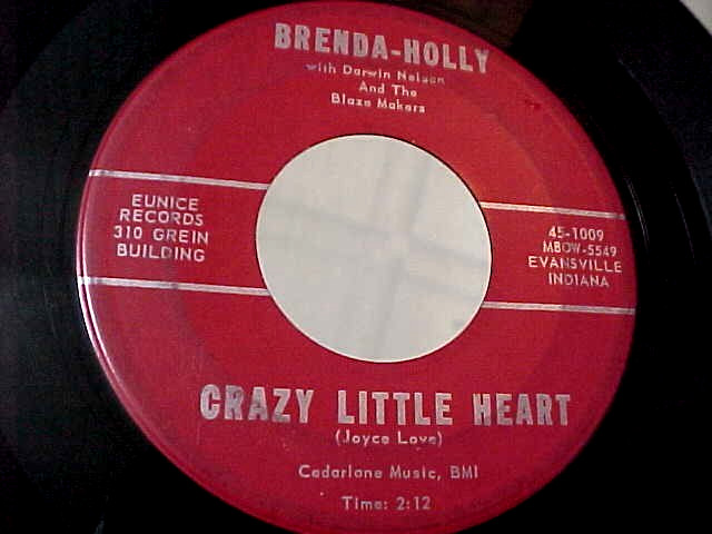 BRENDA HOLLY -CRAZY LITTLE HEART / DEAR DIARY-EX VINYL & GREAT AUDIO-ROCKABILLY