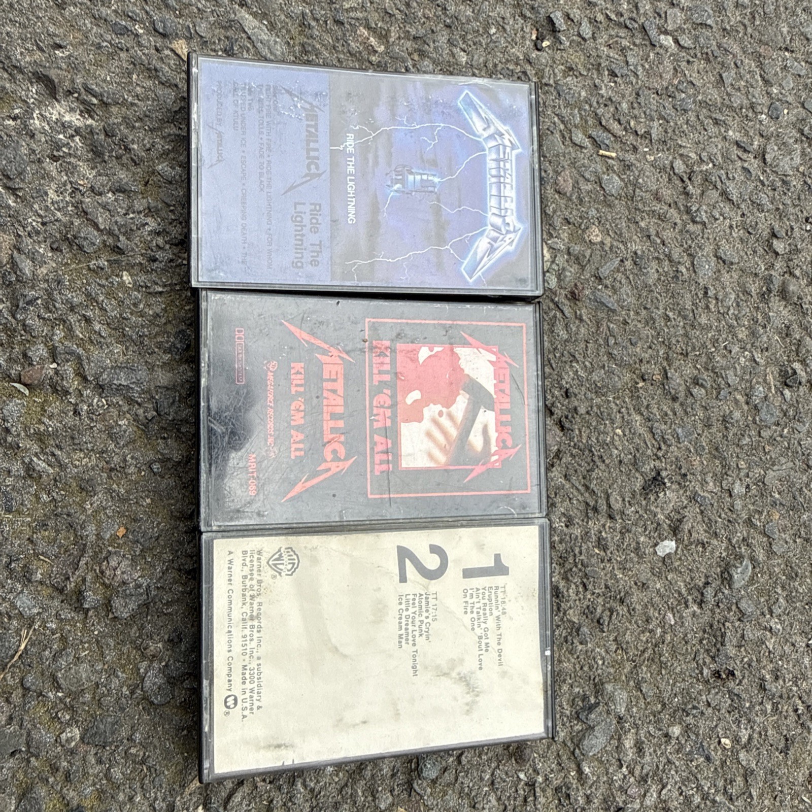 3 Metallica Cassettes Lot Master Of Puppets Ride The Lightning Justice For All