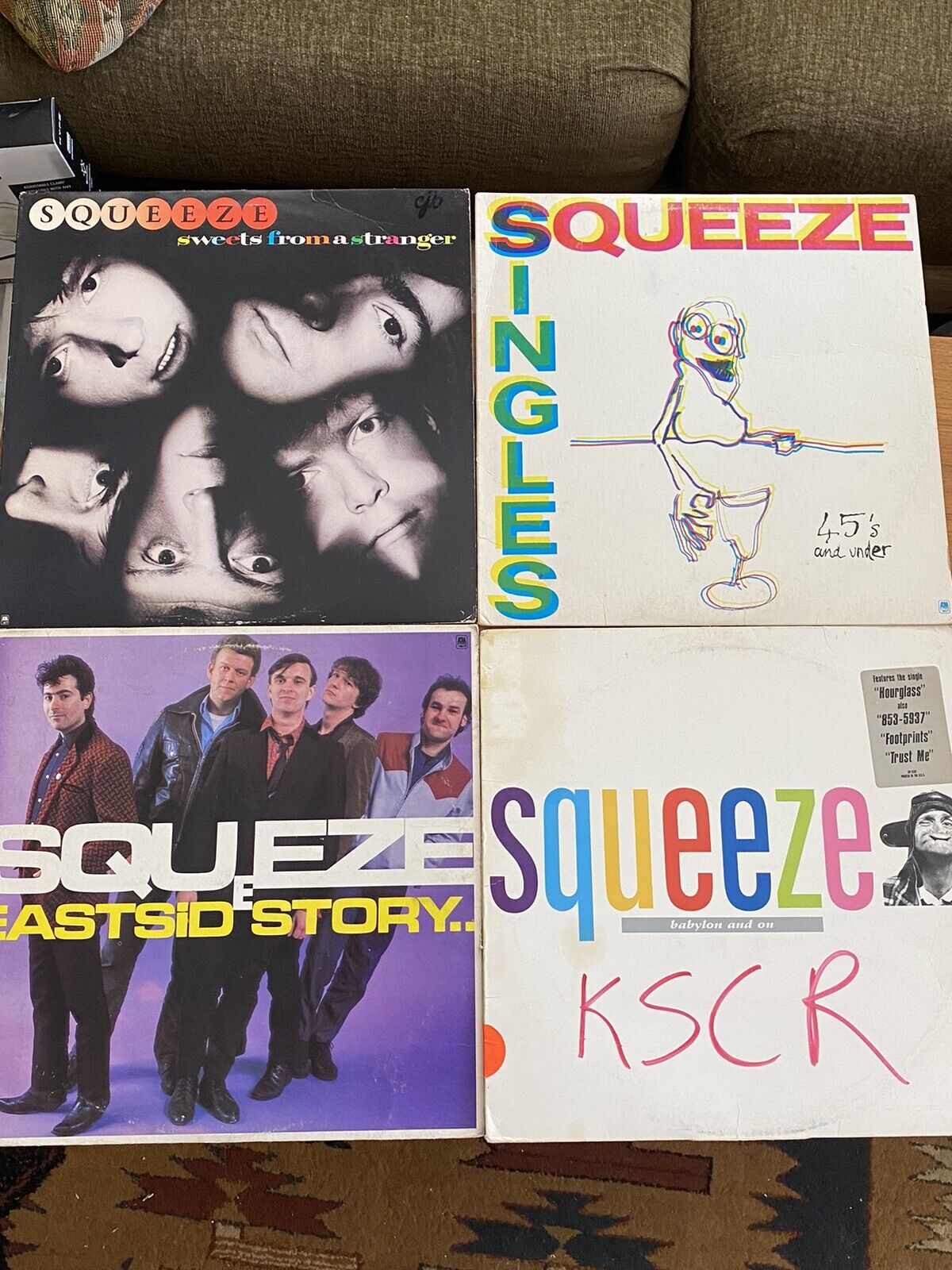 Squeeze ‎4 LPs: Babylon And On, East Side Story, Singles, Sweets XLNT Vinyl