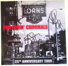 Fun Lovin Criminals HAND Signed A4 presentation on glossy print by Band Members picture