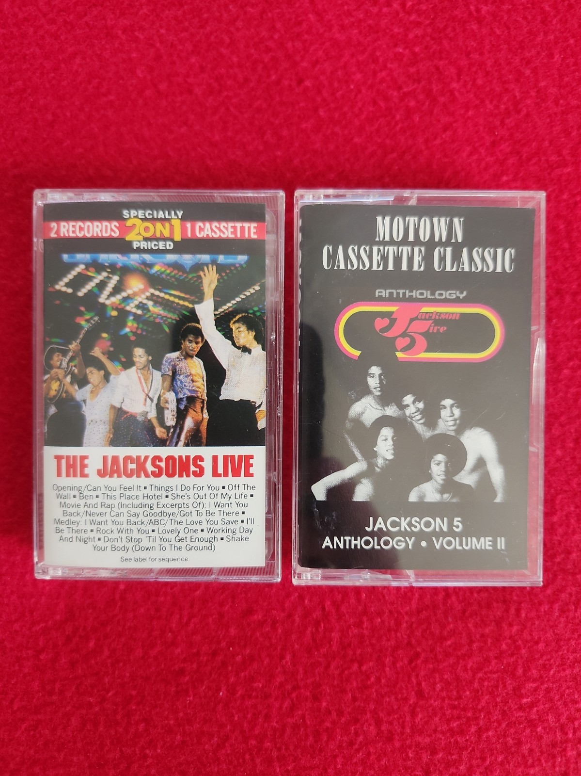 THE JACKSON 5 - ANTHOLOGY VOL 2. THE JACKSONS LIVE. 2 CASSETTE LIKE NEW.