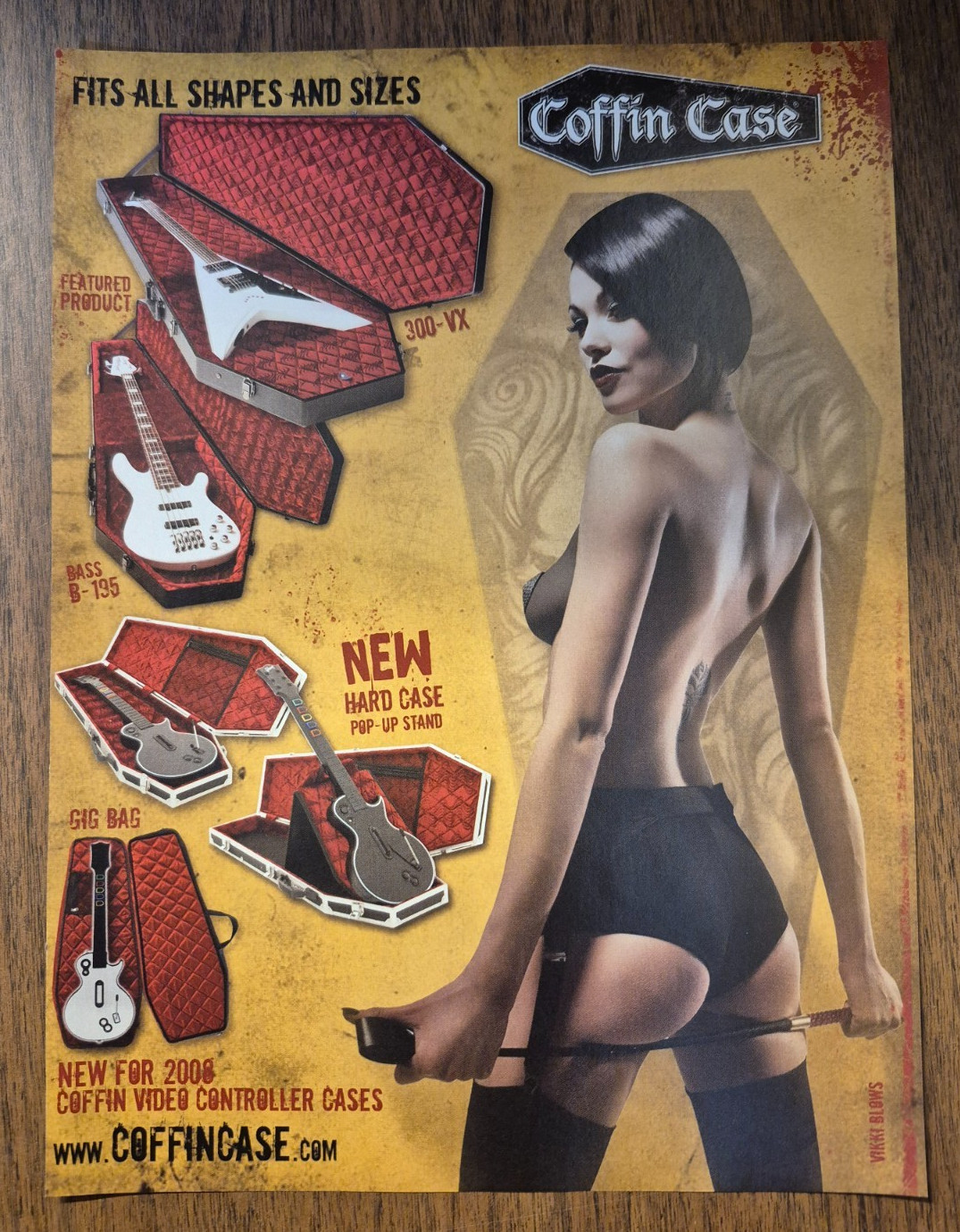 COFFIN CASE Guitar & Bass Gig Bats, Pop Up Stands ~ Magazine Print/Promo Ad 2008