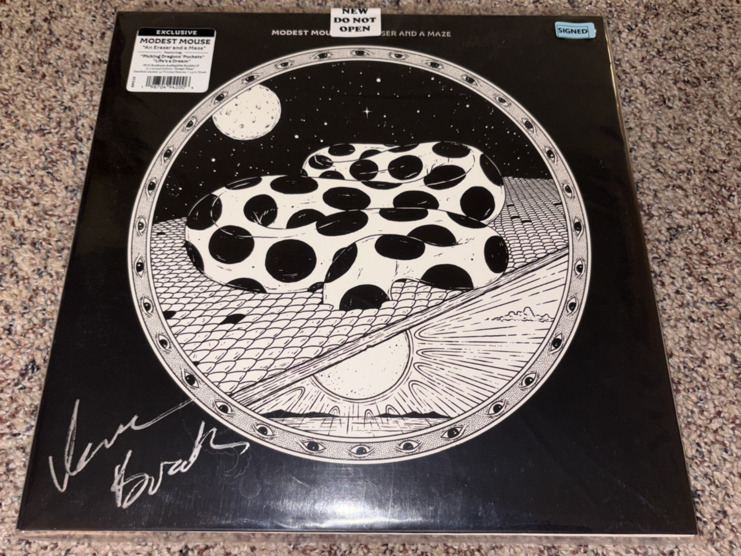 MODEST MOUSE An Eraser And A Maze BLUE COLOR Vinyl Isaac Brock SIGNED AUTORAPHED