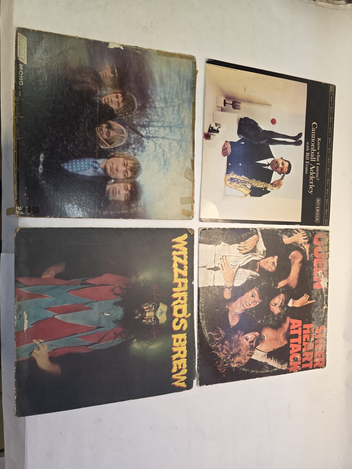 4 Vintage Vinyl LP Records Queen Rolling Stones Roy Wood Cannonball Adderley