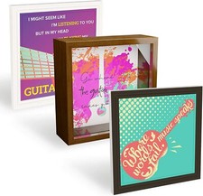 3 PCS GUITAR PLAYER GIFT SET SHADOW BOX BANK  DECORATIVE PLAQUES MUSIC GUITARIST picture