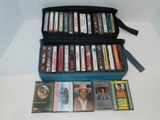 Lot of 35+ Mixed Music Cassette Tapes - From my Dads Vintage Car + 2 Cases picture